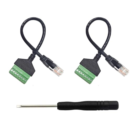 Harrisen 2PCS RJ45 Stecker auf 8 Pins Schraubklemmenblock Adapter, RJ45 Ethernet Extender Netzwerkanschluss, RJ45-Kristallstecker Kabel auf 8 Pins für CCTV DVR Cat6 Cat5 Harrisen 2PCS RJ45 Stecker auf 8 Pins Schraubklemmenblock Adapter, RJ45 Ethernet Extender Netzwerkanschluss, RJ45-Kristallstecker Kabel auf 8 Pins für CCTV DVR Cat6 Cat5 von Harrisen