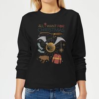 Harry Potter All I Want Damen Weihnachtspullover – Schwarz - 3XL von Harry Potter