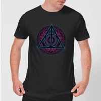 Harry Potter Deathly Hallows Neon Men's T-Shirt - Black - L von Harry Potter