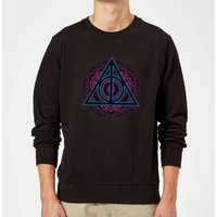 Harry Potter Deathly Hallows Neon Sweatshirt - Black - L von Harry Potter