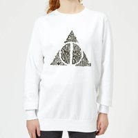 Harry Potter Deathly Hallows Text Women's Sweatshirt - White - XS von Harry Potter