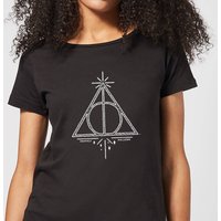 Harry Potter Deathly Hallows Women's T-Shirt - Black - M von Harry Potter