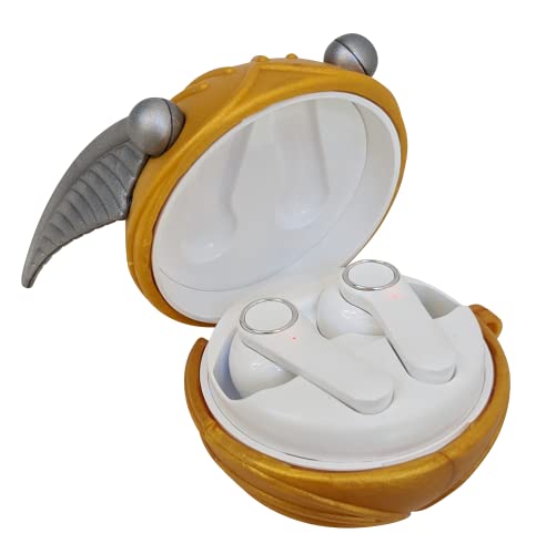 Harry Potter Golden Snitch True Wireless Stereo Ohrhörer mit eingebautem Mikrofon zum Telefonieren Golden Snitch Ladekoffer Bluetooth V5.0 USB-C Lautstärkeregler und Titelsteuerung für Musikwiedergabe von Harry Potter