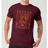 Harry Potter Gryffindor Crest Herren Christmas T-Shirt - Burgunderrot - XXL von Harry Potter