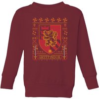 Harry Potter Gryffindor Crest Kinder Weihnachtspullover - Burgunderrot - 5-6 Jahre von Original Hero