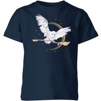 Harry Potter Hedwig Broom Kids' T-Shirt - Navy - 9-10 Jahre von Harry Potter