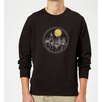 Harry Potter Hogwarts Castle Moon Sweatshirt - Black - M von Harry Potter