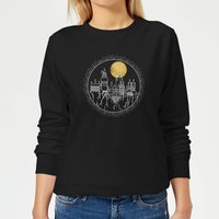 Harry Potter Hogwarts Castle Moon Women's Sweatshirt - Black - M von Harry Potter