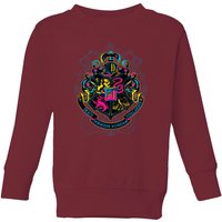 Harry Potter Hogwarts Neon Crest Kids' Sweatshirt - Burgundy - 5-6 Jahre von Original Hero