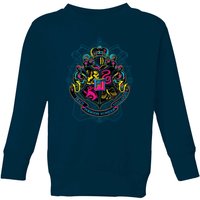 Harry Potter Hogwarts Neon Crest Kids' Sweatshirt - Navy - 11-12 Jahre von Harry Potter