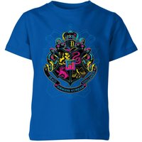 Harry Potter Hogwarts Neon Crest Kids' T-Shirt - Blue - 3-4 Jahre von Harry Potter