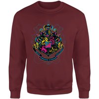 Harry Potter Hogwarts Neon Crest Sweatshirt - Burgundy - L von Harry Potter