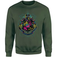 Harry Potter Hogwarts Neon Crest Sweatshirt - Green - L von Harry Potter