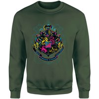 Harry Potter Hogwarts Neon Crest Sweatshirt - Green - S von Harry Potter