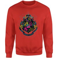 Harry Potter Hogwarts Neon Crest Sweatshirt - Red - L von Harry Potter
