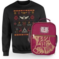 Harry Potter Hogwarts Sweatshirt & Tasche Paket - Schwarz - Damen - XL von Harry Potter