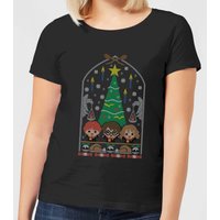 Harry Potter Hogwarts Tree Damen Christmas T-Shirt - Schwarz - 3XL von Harry Potter