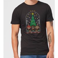 Harry Potter Hogwarts Tree Herren Christmas T-Shirt - Schwarz - S von Harry Potter