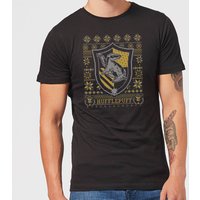 Harry Potter Hufflepuff Crest Herren Christmas T-Shirt - Schwarz - XL von Harry Potter