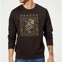 Harry Potter Hufflepuff Crest Weihnachtspullover – Schwarz - XL von Harry Potter