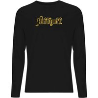 Harry Potter Hufflepuff Script Unisex Long Sleeve T-Shirt - Black - XXL von Harry Potter