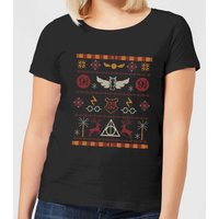 Harry Potter Knit Damen Christmas T-Shirt - Schwarz - 3XL von Harry Potter