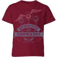 Harry Potter Quidditch At Hogwarts Kids' T-Shirt - Burgundy - 9-10 Jahre von Harry Potter