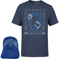 Harry Potter Ravenclaw T-Shirt Und Kappe Paket - Navy Blau - Herren - L von Harry Potter