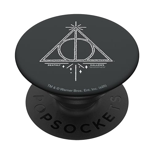 PopSockets Harry Potter Deathly Hallows Line Art PopSockets PopGrip: Ausziehbarer Sockel und Griff für Handys/Tablets mit Tauschbarem Top von Harry Potter