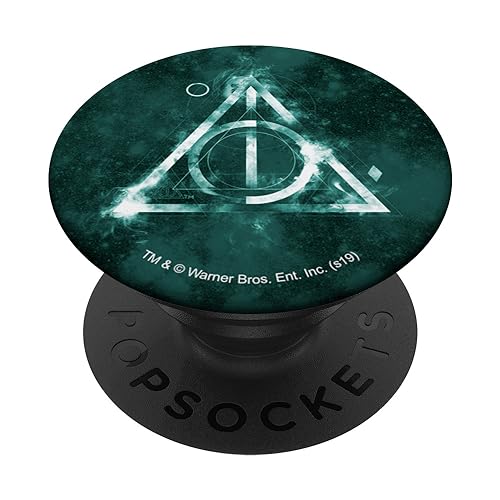 PopSockets Harry Potter Deathly Hallows Logo PopSockets PopGrip: Ausziehbarer Sockel und Griff für Handys/Tablets mit Tauschbarem Top von Harry Potter
