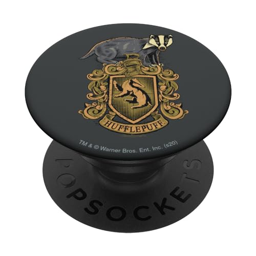 PopSocket : PopGrip Harry Potter Hufflepuff Badger Crest - PopSockets Ausziehbarer Sockel und Griff für Smartphones und Tablets von Harry Potter