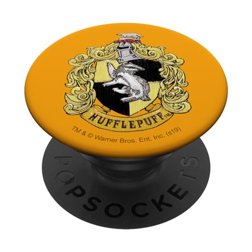 PopSockets Harry Potter Hufflepuff Painted Crest PopSockets PopGrip: Ausziehbarer Sockel und Griff für Handys/Tablets mit Tauschbarem Top von Harry Potter