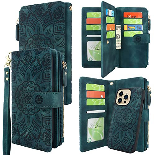 Harryshell Kompatibel mit iPhone 13 Pro 6,1 Zoll 5G 2021 Wallet Case Abnehmbare Magnetische Abdeckung Reißverschluss Bargeldfach Multi Kartenfächer Halter Handgelenkschlaufe Lanyard Floral Harryshell Kompatibel mit iPhone 13 Pro 6,1 Zoll 5G 2021 Wallet Case Abnehmbare Magnetische Abdeckung Reißverschluss Bargeldfach Multi Kartenfächer Halter Handgelenkschlaufe Lanyard Floral von Harryshell