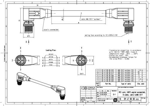 Harting 09 47 808 0003 Sensor-/Aktor-Steckverbinder, konfektioniert 1.5m 1St. von Harting