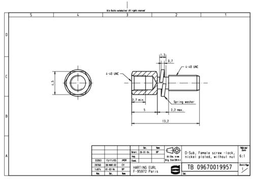 Harting 09 67 001 9957 09 67 001 9957 Schraubbolzen von Harting