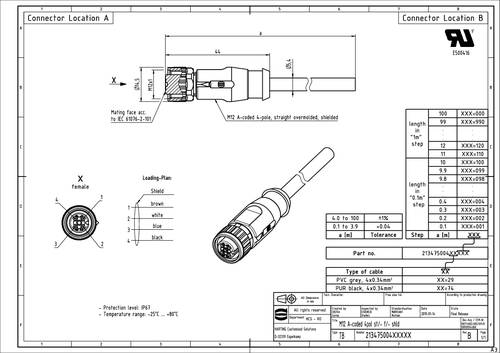 Harting 21 34 750 0474 035 Sensor-/Aktor-Steckverbinder, konfektioniert 3.5m 1St. von Harting