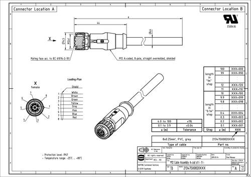 Harting 21 34 750 0820 250 Sensor-/Aktor-Steckverbinder, konfektioniert 25m 1St. von Harting