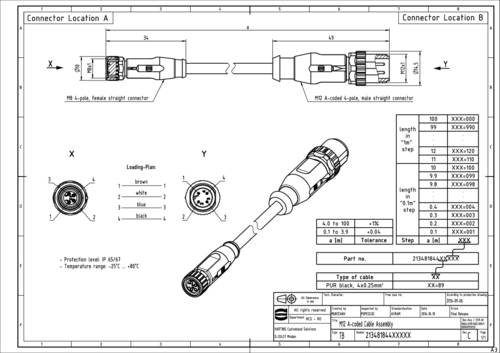 Harting 21 34 818 4489 020 Sensor-/Aktor-Steckverbinder, konfektioniert 2m 1St. von Harting