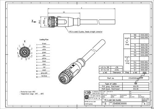 Harting 21 34 850 0C79 100 Sensor-/Aktor-Steckverbinder, konfektioniert 10m 1St. von Harting