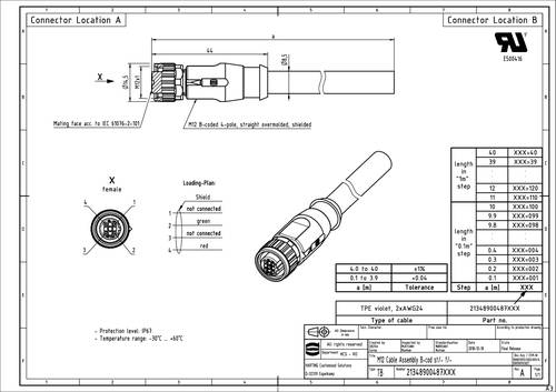 Harting 21 34 890 0487 020 Sensor-/Aktor-Steckverbinder, konfektioniert 2m 1St. von Harting