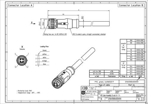 Harting 21 34 930 0405 075 Sensor-/Aktor-Steckverbinder, konfektioniert 7.5m 1St. von Harting