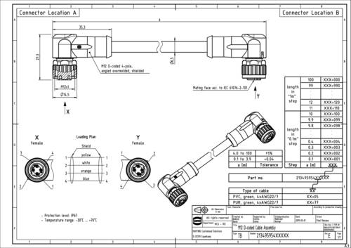 Harting 21 34 959 5477 020 Sensor-/Aktor-Steckverbinder, konfektioniert 2m 1St. von Harting