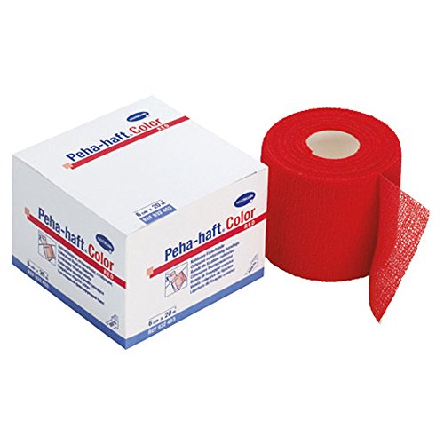 HARTMANN 9324612 Peha-haft Color Kohäsive Elastische Fixierbinde, Rot, 8cm x 20m von HARTMANN