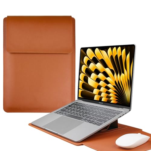 HaruYo 13-14 Zoll Laptop Sleeve Laptophülle, Laptoptasche mit Standfunktion, Computer Tasche mit Zubehörtasche für MacBook Pro 13" 14"/MacBook Air 13"/Surface 13.5"/iPad Pro 12.9" (13-14 Zoll Braun) von HaruYo