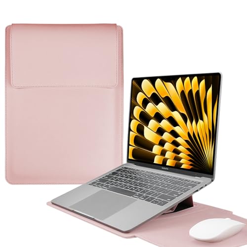 HaruYo 13-14 Zoll Laptop Sleeve Laptophülle, Laptoptasche mit Standfunktion, Computer Tasche mit Zubehörtasche für MacBook Pro 13" 14"/MacBook Air 13"/Surface 13.5"/iPad Pro 12.9" (Rosa) von HaruYo