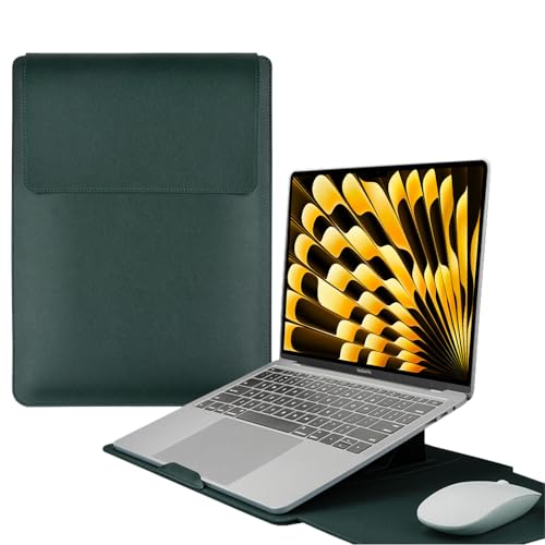 HaruYo 15-16 Zoll Laptop Sleeve Laptophülle, Laptoptasche mit Standfunktion, Computer Tasche mit Zubehörtasche für MacBook Pro 16, 15 Zoll Dell,Lenovo,Acer,Huawei MateBook (15-16 Zoll Grün) von HaruYo