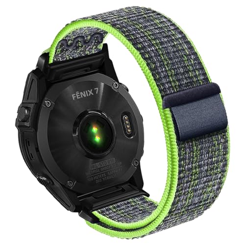 HaruYo QuickFit 22mm Uhrenarmband für Garmin Fenix 7/6/5/Fenix 7 Pro Solar/6 Pro Solar/Instinct/Instinct 2/2 Solar, Nylon Armband Ersatzarmband für Garmin Forerunner 965/955/945/935/745 - Grün/Blau von HaruYo