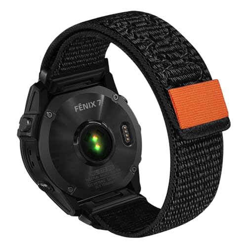 HaruYo QuickFit 22mm Uhrenarmband für Garmin Fenix 7/6/5/Fenix 7 Pro Solar/6 Pro Solar/Instinct/Instinct 2/2 Solar, Nylon Armband Ersatzarmband für Garmin Forerunner 965/955/945/935/745 - Schwarz von HaruYo