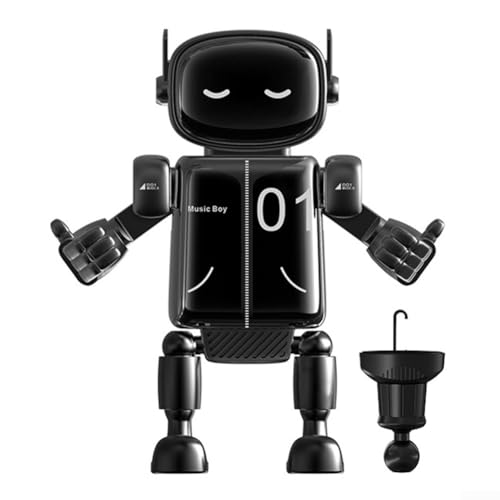 Hasaller Handy-Halterung mit Robotermotiv, einfach zu bedienen, Schwerkraftsensor, Lüftungsschlitz-Halterung (schwarz) von Hasaller