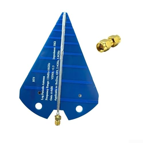 Hasaller Periodische Antennen, 1,3–10 GHz, Vollspektrum, hohe Verstärkung, Richtantenne für Funkempfänger, Spektrumanalyse, Richtungsfindung (blau) von Hasaller